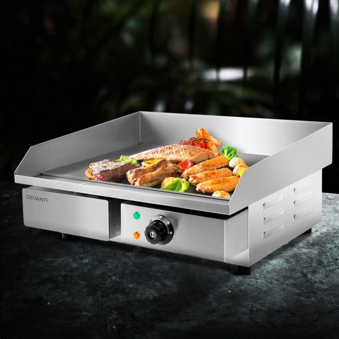 Commercial Electric Griddle BBQ Grill Hot Plate Stainless Steel 4400W – Single Fryer