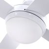 Devanti 52” Ceiling Fan w/Light w/Remote Timer – White