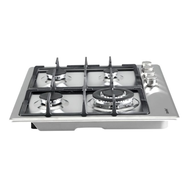 Comfee 60cm Gas Cooktop 4 Burners Kitchen Gas Hob Trivets Stove Cook Top Black – Steel