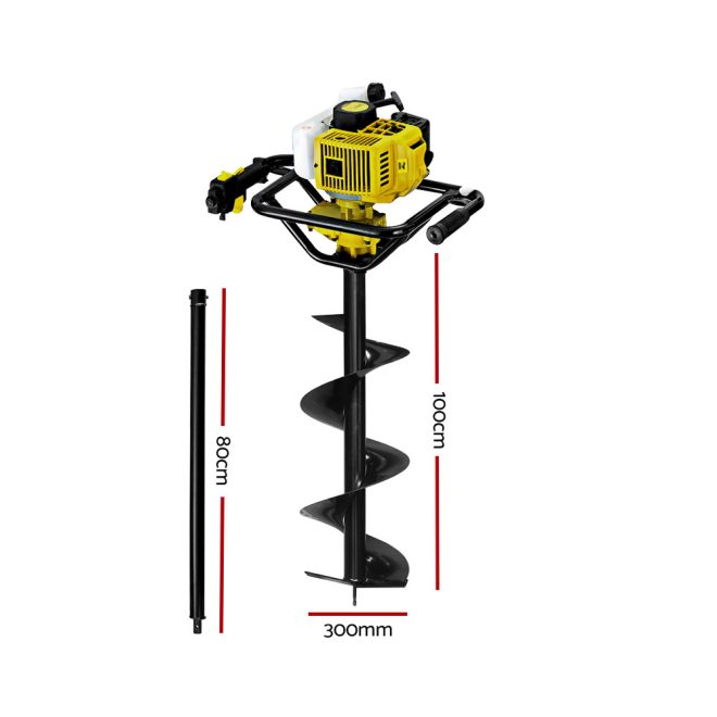 Giantz 92CC Petrol Post Hole Digger Auger Drill Borer Fence Earth Power – AUG300
