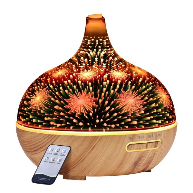 Aroma Aromatherapy Diffuser 3D LED Night Light Firework Air Humidifier Purifier 400ml Remote Control