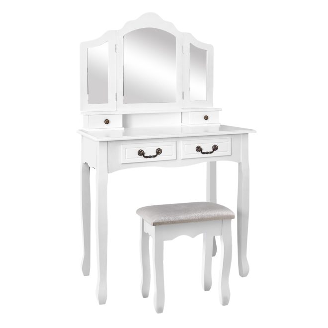 Artiss Dressing Table with Mirror – White