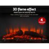Devanti 2000W Electric Fireplace Mantle Portable Fire Log Wood Heater 3D Flame Effect – White