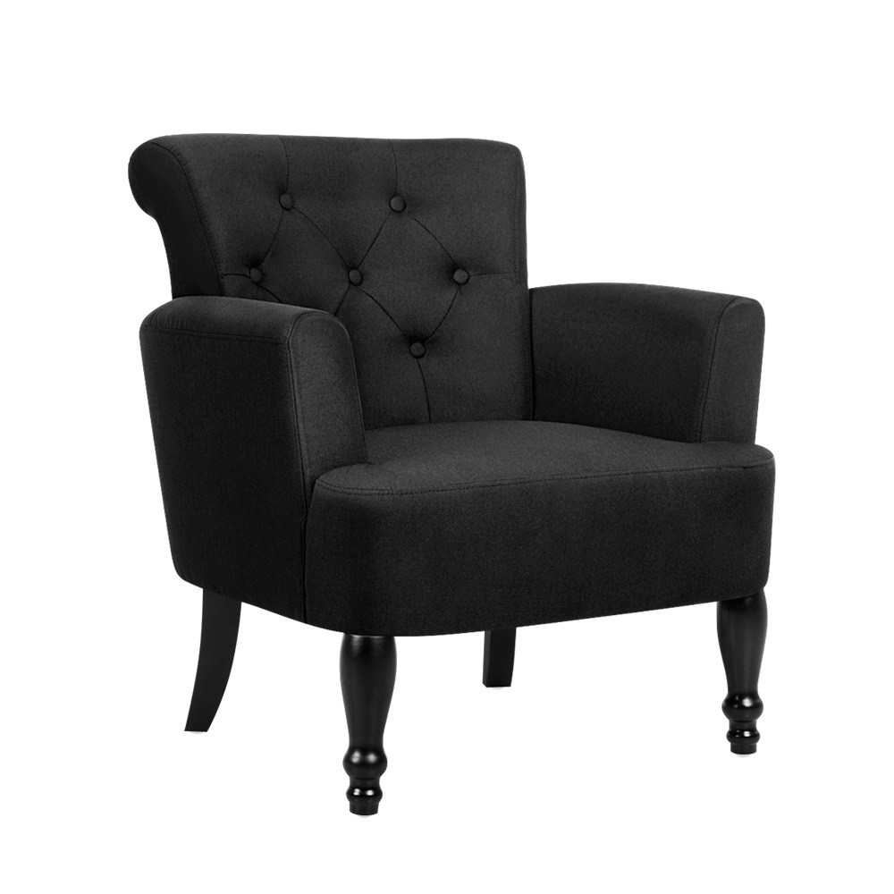 Artiss French Lorraine Chair Retro Wing – Black