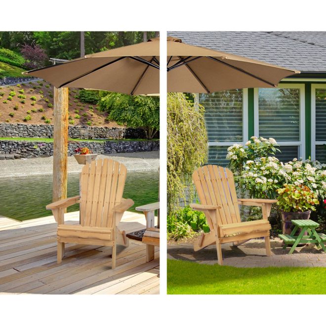 Gardeon Outdoor Chairs Furniture Beach Chair Lounge Wooden Adirondack Garden Patio – 1