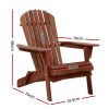 Gardeon Outdoor Furniture Beach Chair Wooden Adirondack Patio Lounge Garden – Brown