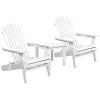 Gardeon 3 Piece Wooden Outdoor Beach Chair and Table Set – White
