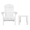 Gardeon 3 Piece Wooden Outdoor Beach Chair and Table Set – White