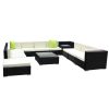 Gardeon Sofa Set with Storage Cover Outdoor Furniture Wicker – 7 x Single Sofa + 2 x Corner Sofa + 1 x Corner Table + 1 x Table + 1 x Ottoman + 1 x storage cover