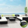 Gardeon Sofa Set with Storage Cover Outdoor Furniture Wicker – 7 x Single Sofa + 2 x Corner Sofa + 1 x Corner Table + 1 x Table + 1 x Ottoman + 1 x storage cover