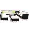 Gardeon Sofa Set with Storage Cover Outdoor Furniture Wicker – 8 x Single Sofa + 2 x Corner Sofa + 1 x Corner Table + 1 x Table + 1 x Ottoman + 1 x storage cover