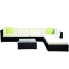 Gardeon Sofa Set with Storage Cover Outdoor Furniture Wicker – 3 x Single Sofa + 2 x Corner Sofa + 1 x Table + 1 x Ottoman + 1 x storage cover