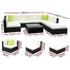 Gardeon Sofa Set with Storage Cover Outdoor Furniture Wicker – 4 x Single Sofa + 2 x Corner Sofa + 1 x Table + 1 x Ottoman