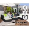 Gardeon Sofa Set with Storage Cover Outdoor Furniture Wicker – 4 x Single Sofa + 2 x Corner Sofa + 1 x Corner Table + 1 x Table + 1 x Ottoman