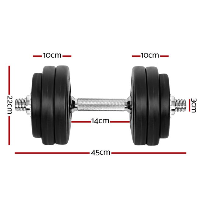 Dumbbells Dumbbell Set Weight Plates Home Gym Fitness Exercise – 30 KG