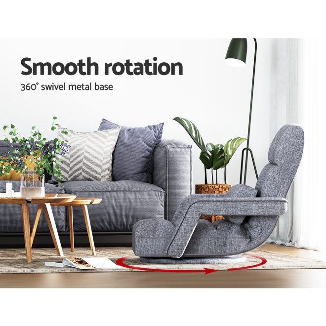 Artiss Floor Sofa Bed Lounge Chair Recliner Chaise Chair Swivel – Grey