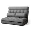Artiss Lounge Sofa Bed 2-seater Floor Folding Fabric – Grey