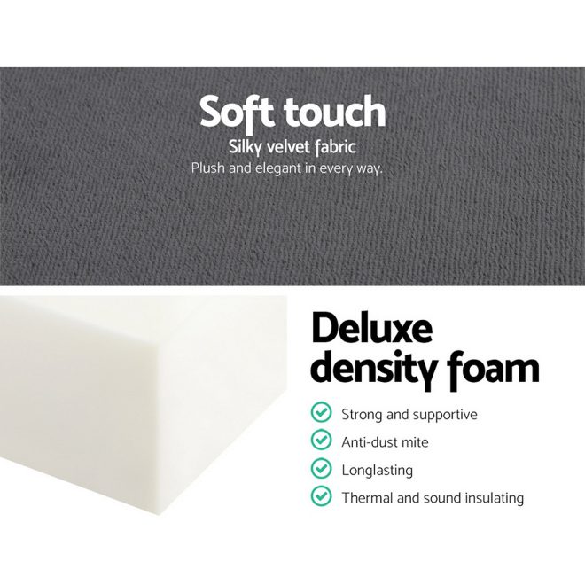 Giselle Bedding Folding Foam Mattress Portable Bed Mat Velvet – DOUBLE, Dark Grey