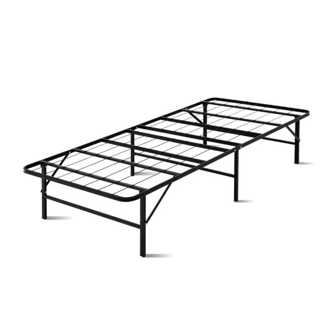 Artiss Folding Metal Bed Frame – Black – SINGLE