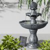 Gardeon 3 Tier Solar Powered Water Fountain – Black