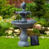 Gardeon 3 Tier Solar Powered Water Fountain – Black