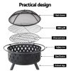 Fire Pit BBQ Grill Smoker Portable Outdoor Fireplace Patio Heater Pits – 82X82X60 cm