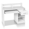 Office Computer Desk with Storage – White