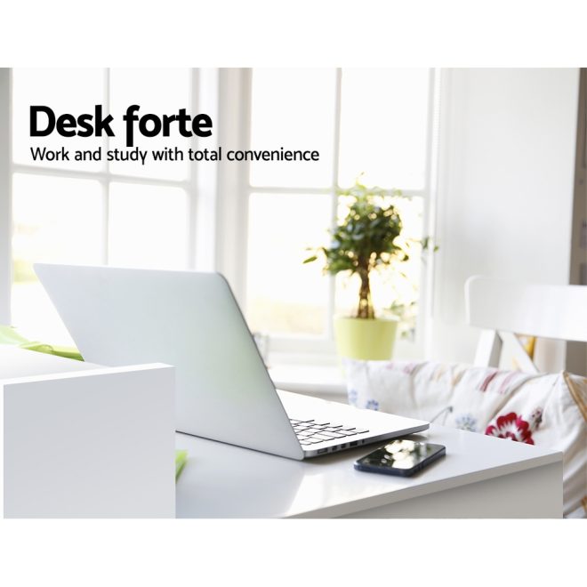 Office Computer Desk with Storage – White