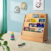Keezi 5 Tiers Kids Bookshelf Magazine Shelf Rack Organiser Bookcase Display – Oak