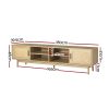 Artiss TV Cabinet Entertainment Unit TV Stand Wooden Rattan Storage Drawer – 180×39.5×48 cm