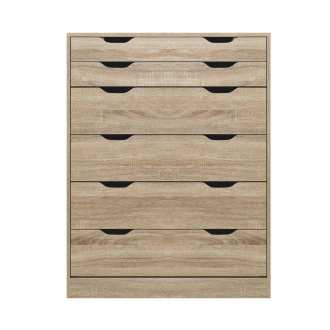 Artiss 6 Chest of Drawers Tallboy Dresser Table Storage Cabinet Bedroom – Oak