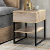 Chest Style Metal Bedside Table