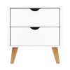 Artiss 2 Drawer Wooden Bedside Tables – White