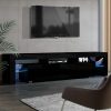 Artiss 189cm RGB LED TV Stand Cabinet Entertainment Unit Gloss Furniture Drawers Tempered Glass Shelf – Black