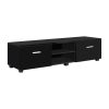 Artiss 140cm High Gloss TV Cabinet Stand Entertainment Unit Storage Shelf – Black