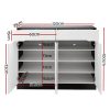 Artiss 120cm Shoe Cabinet Shoes Storage Rack High Gloss Cupboard Drawers – White and Black