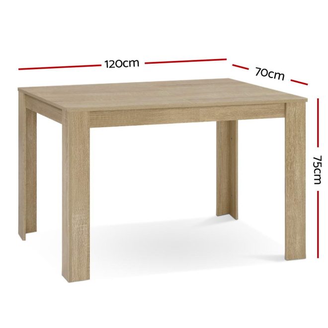 Artiss Dining Table 4 Seater Wooden Kitchen Tables 120cm Cafe Restaurant – Oak