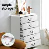 Artiss Chest of Drawers Dresser Table Lowboy Storage Cabinet White KUBI Bedroom – 60x37x94 cm