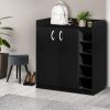 Artiss 2 Doors Shoe Cabinet Storage Cupboard – Black