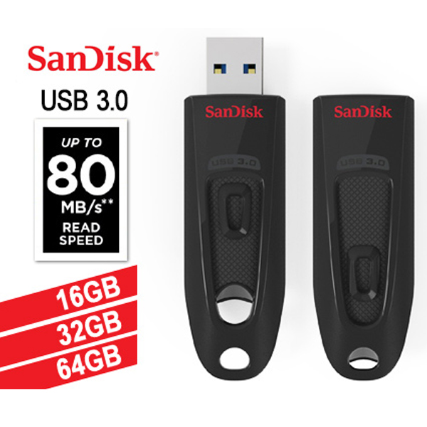 SanDisk Ultra CZ48 USB 3.0 Flash Drive (SDCZ48) – 128GB