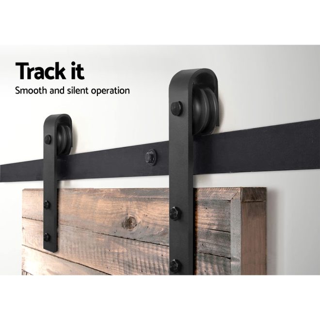 Cefito Sliding Barn Door Hardware Track Set Roller Kit Slide Office Bedroom – 4 M