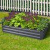 Green Fingers Galvanised Steel Garden Bed – Aliminium Grey – 150x90x30 cm