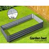 Green Fingers Galvanised Steel Garden Bed – Aliminium Grey – 180x90x30 cm