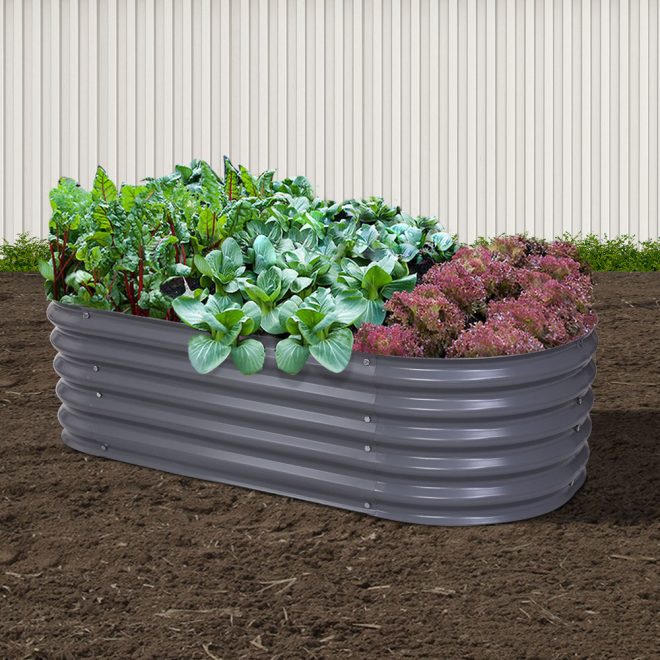 Greenfingers Galvanised Raised Garden Bed Steel Instant Planter – 160x80x42 cm