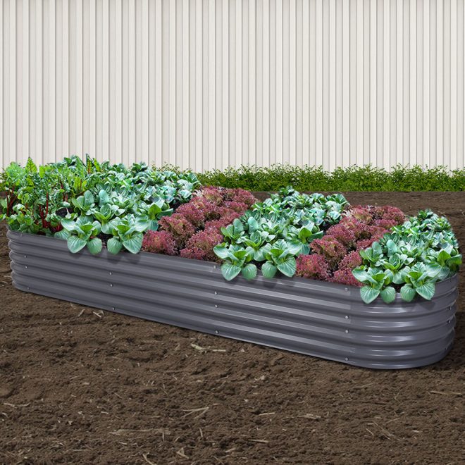 Greenfingers Galvanised Raised Garden Bed Steel Instant Planter – 320x80x40 cm