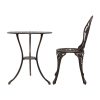 Gardeon 3PC Outdoor Setting Cast Aluminium Bistro Table Chair Patio – Bronze