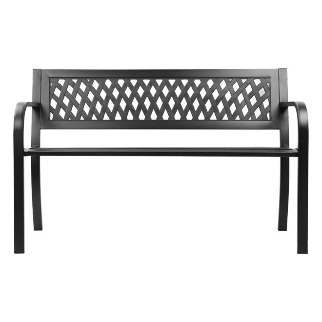 Steel Modern Garden Bench – Black