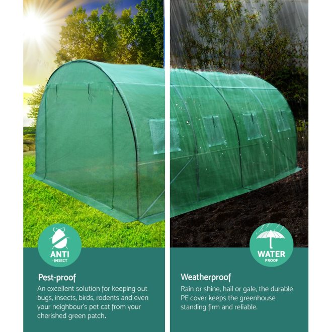 Greenfingers Greenhouse Garden Shed Green House Polycarbonate Storage – 4x3x2 m