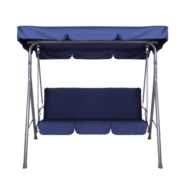 Gardeon Outdoor Swing Chair Hammock 3 Seater Garden Canopy Bench Seat Backyard – Navy Blue
