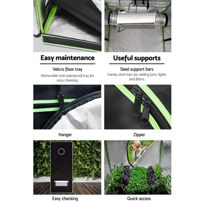 Green Fingers Weather Proof Lightweight Grow Tent – 90x90x180 cm, Green